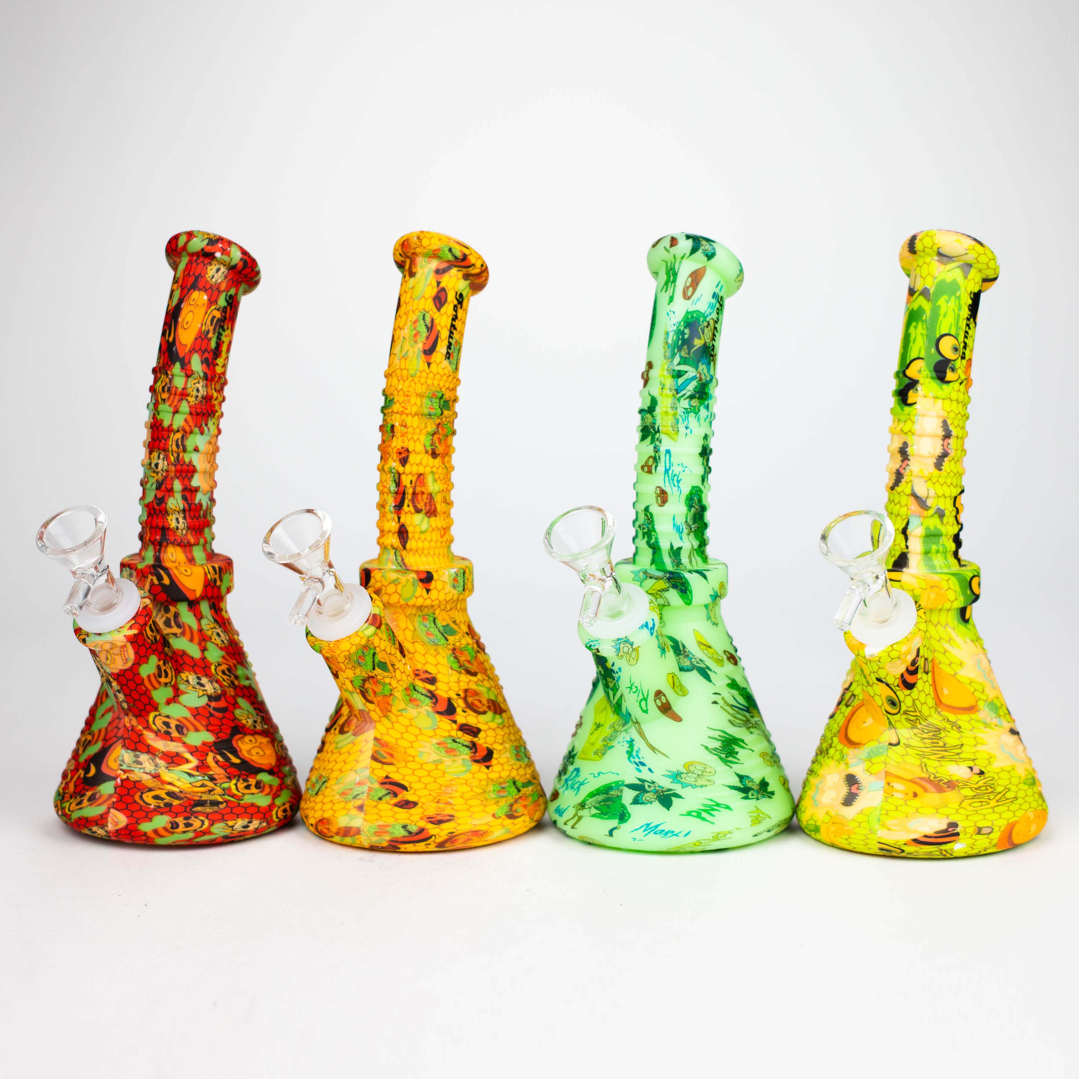 Fortune | 8.5" Angled Hydrographic Silicone Waterpipe-Assorted [SP1019P]_0